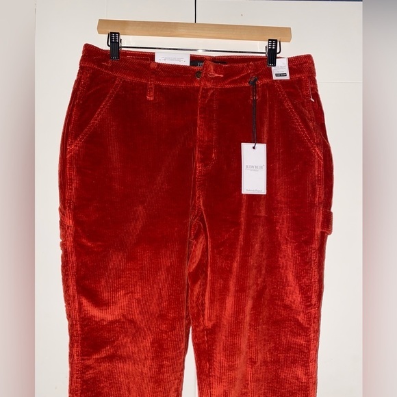 NWT Judy Blue Ankle‎ Straight Corduroy Pants High Rise Cropped Rust Red Plus 29W - Picture 4 of 13